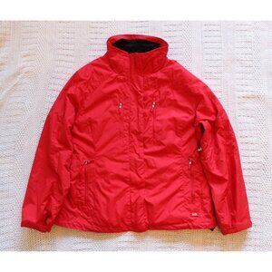 Calvin Klein Water resistant Red jacket breathable shell Size L Full Zip Pockets